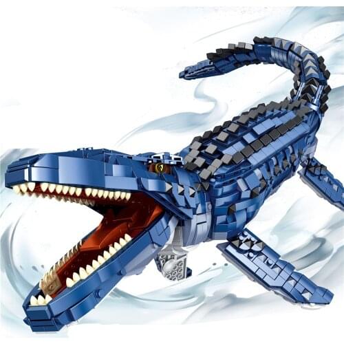 2021 Jurassic Dinosaur World Park Mosasaurus Figures Building Block MOC Model DIY Bricks Toys Gifts