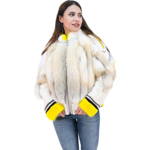 Fashion winter warm leather jacket natural fox fur real fox fur coat winter thick warm coat 2021