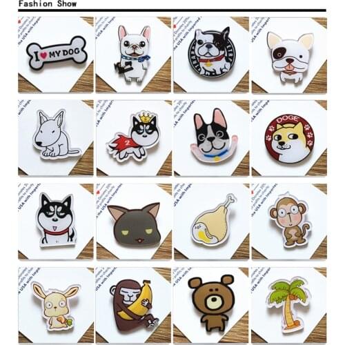 Fashion Hot Funny Charm Cute Cartoon 1pcs Animal Husky Pet Acrylic Collar Pins Badge Corsage Acrylic Badge Cute Cat Dog Broches