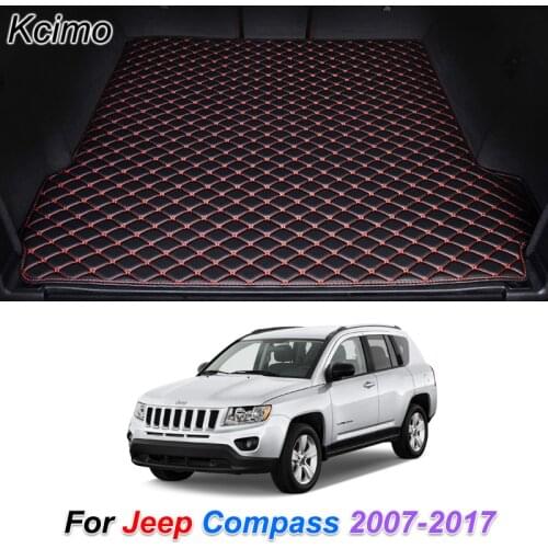 The Trunk Floor Leather Liner Car Trunk Mat Cargo Compartment Floor Carpet for Jeep Compass 2007-2017