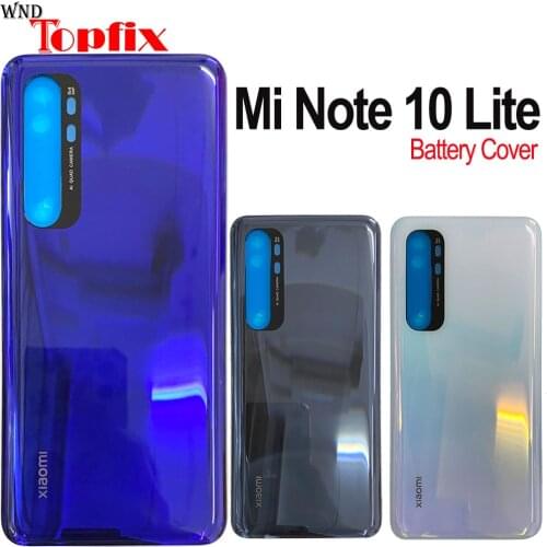 New Cover 6.47"For Xiaomi Mi Note 10 Lite Battery Cover Rear Glass Door Housing M2002F4LG Mi Note10 Lite Back Battery Cover