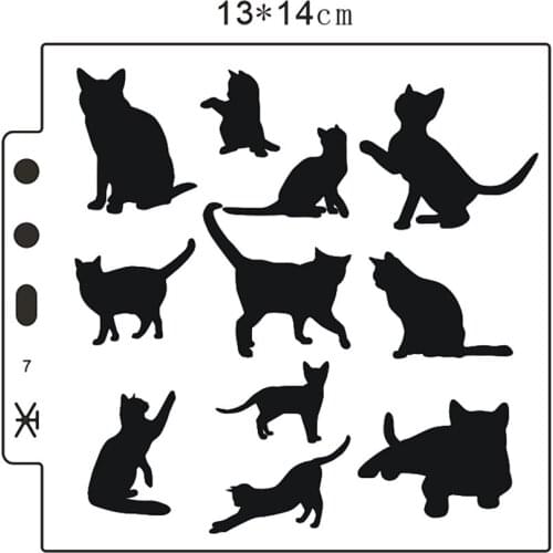Wholesale Cat shield DIY cake scrapbook stencils hollow Embellishments printing lace ruler Valentines Day