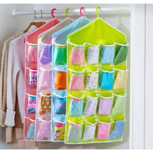 16 Pockets Over Door Cloth Shoe Organizer Hanging Hanger Closet Space Storage High Quality