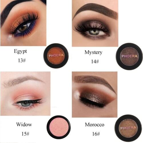 PHOERA 24 Colors Glitter Pearl Metal Eyeshadow Wears Up To 24H Smoky Eyes Makeup Appointment Party Essential Cosmetics TSLM2