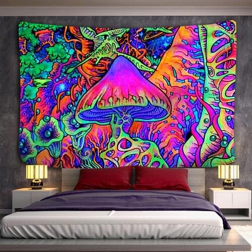 Psychedelic Mushroom Indian Mandala Tapestry Wall Hanging Bohemian Gypsy Psychedelic Tapiz Witchcraft Tapestry 230x180cm Tapiz