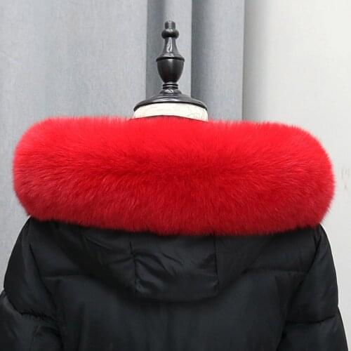 Luxury Brand Scarves 2020 Winter New Real Fox Fur CollarLarge Plus Size Shawl Warm Coat Collar Furry Ladies Scarf Women