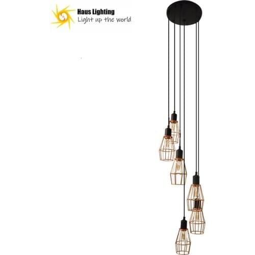 Nordic Traditional Residential Led Bulb Lighting Steel Staircase Residential Chandelier Pendant Light