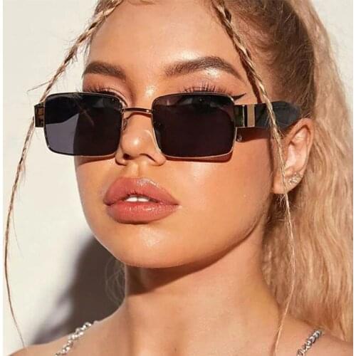 Vintage Small Square Black Sunglasses For Women Fashion Big Frame Shades Glasses Luxury Brand Sunglasses Men UV400 gafas de sol