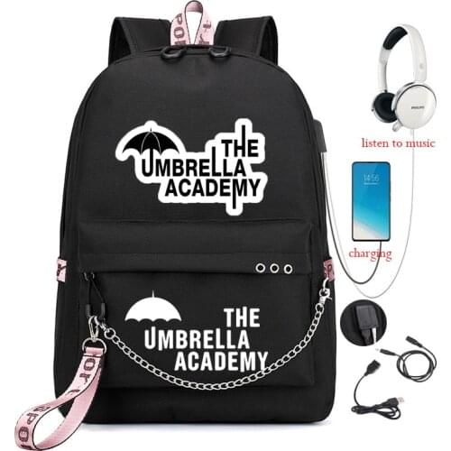 The Umbrella academy Backpack Women Men Multifunction Mochilas USB Charging School Bags For Teenagers Travel Bag For Boy Girls