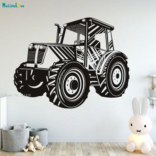 Driving Tractor Transport Decal Vinyl Removable Self Adhesive Home Decor Wall Sticker Car Hollow Out Murals YT3353