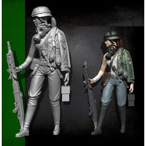 Wong Work Unpainted 1/35 Scale Resin Female Soldier Unassembled Garage Kits GK Model Kit Figure WW35-1879