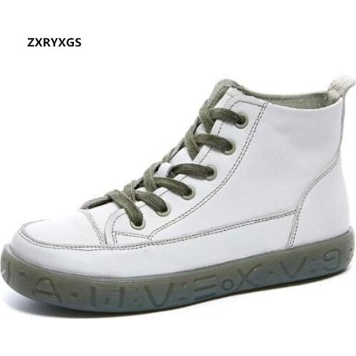 2020 New Cross Straps Women Casual Boots Full Genuine Leather Autumn Women Boots Flat Heel Warm Shoes Winter Boots Womans Boots