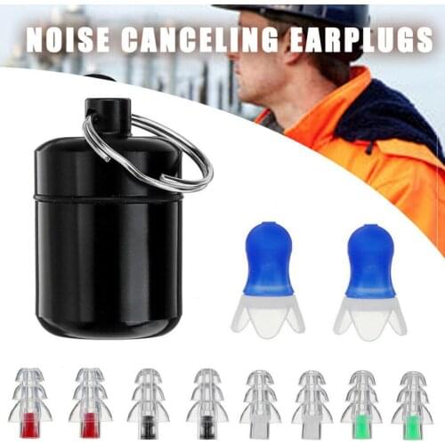 1 Pair Noise Cancelling Earplugs Hearing Ear Protection Reusable Silicone Ear Plugs For Sleeping Study Swimming Accessories
