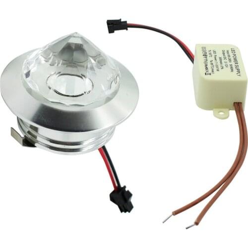 1W 3W Crystal Mini LED Spot Light Cabinet Lamps AC85-265V LED Recessed Ceiling LED Down Light Aluminum Indoor Light