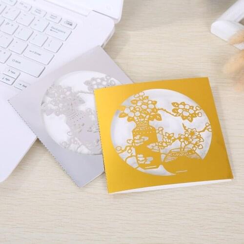 10pcs Chinese Cut Fflower Creative Double-Sided Pearlescent Paper Wedding Invitation Birthday Kit Supplies