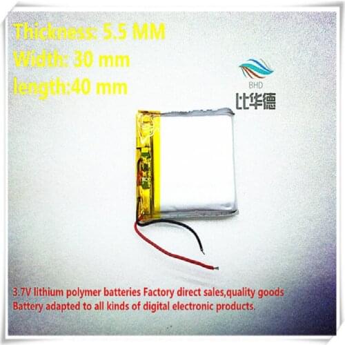 10pieces/lot) 3.7V 533040 553040 600mah lithium-ion polymer battery quality goods quality
