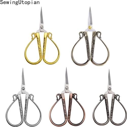 100mm Stainless Steel Sewing Scissors Short Cutter High Steel Vintage Tailor Scissors for Fabric Craft Sewing Embroidery Scissor