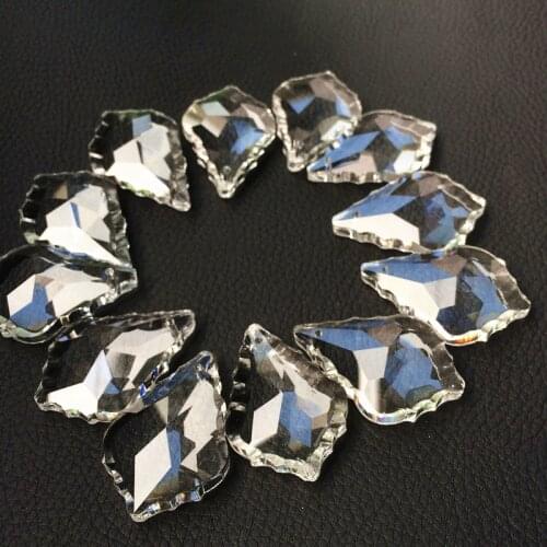 192pcs/lot 50mm TOP Quanlity Clear K9 Glass Crystal Maple Leaf Shape Chandeliers Parts Lustres Rainbow Lamp Lighting Hang Drops