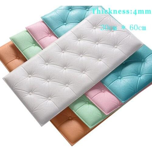 3D Wall Sticker For Wall DIY Foam Soft Bag Tiles Wall Panels Home Decor Leather Waterproof Self Adhesive Wallpaper Kids Room 4mm