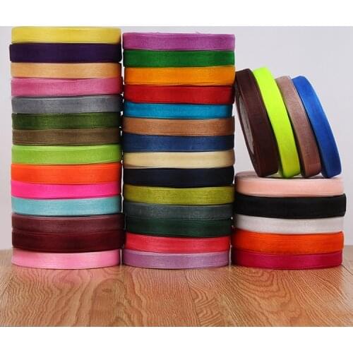50yards/Roll 12mm Wide Organza Ribbon Party Wedding Birthday Gift Packaging Ribbons Christmas New Year DIY Bow Craft Accessories