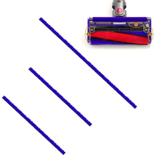 AD-3Pcs Soft Plush Strips for Dyson V6 V7 V8 V10 V11 Vacuum Cleaner Soft Roller Head Replacement Accessories Parts