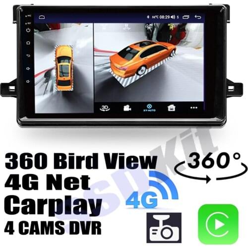 Car Audio Navigation GPS Stereo Media Carplay DVR 360 Birdview Around 4G Android System For TOYOTA Prius XW50 2015~2021