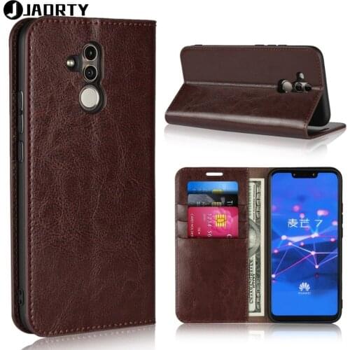 Mate 20 lite Case For Coque Huawei Mate 20 lite Cover Luxury Genuine Leather Wallet Phone Flip Stand Cases