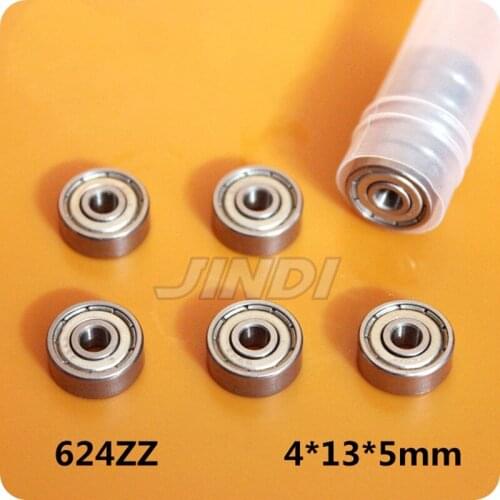 [CM624ZZ]Free Shipping 10pcs P0 level ABEC-1 type deep groove 624 624zz 624-2ZZ inner 4mm minitype ball bearing 4mm*13mm*5mm