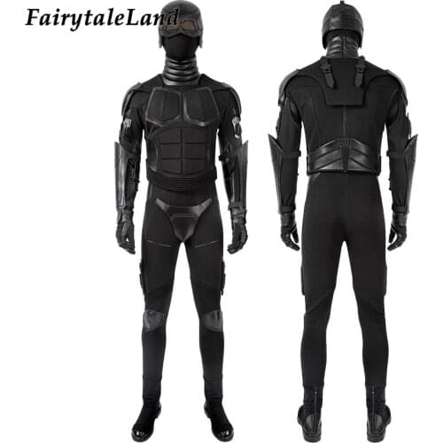 Boys Cosplay Superhero Costume Fancy Halloween Carnival Role-playing Outfit Black Noir Clothing Full Set With Boots