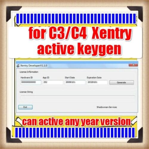 For MB Star Xentry C3 C4 Active Xentry Developer V1.1.0 Keygen Calculator Activation Cracker
