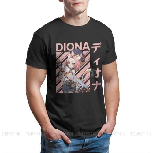 Genshin Impact Action Role-playing Game DIONA Men Clothing Anime T Shirt Cool Tshirt Short Sleeve