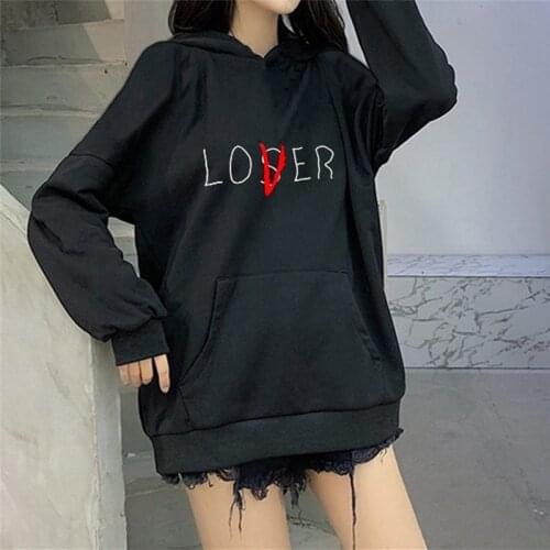 Lovers Losers Printed Hoodie Hoodie Vintage Vogue Ulzzang Womens Hoodies Autumn Winter Hoodies Sweatshirt Fleece Street for Wome