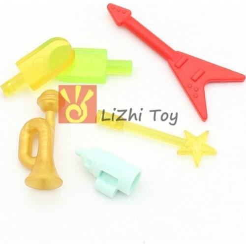 MOC Guitar Feeding Bottle Horn Wand Ice lolly Building Blocks Bricks Parts DIY Classic Compatible with Figure Utensil Toys