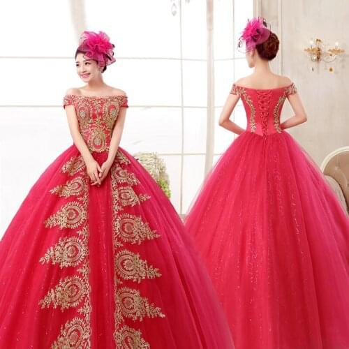 Hot pink golden embroidery beading medieval dress Renaissance Gown princess Victorian/Antoinette bell ball gown