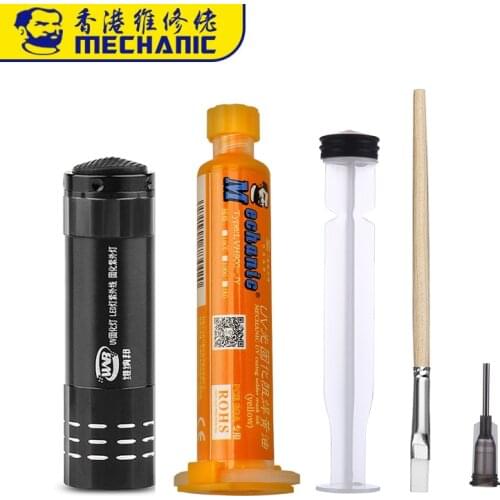 MECHANIC Yellow Oil UV Curable Solder Mask PCB Paint Welding Fluxes Oil With Needles For Mobile Phone Circuit Board Protecting