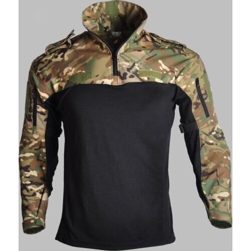 Mens Camouflage Shirts Tacticalpring Autumn Long Sleeve Cotton Breathable Multicam Army for Hiking Hunting Climbing T Shirts