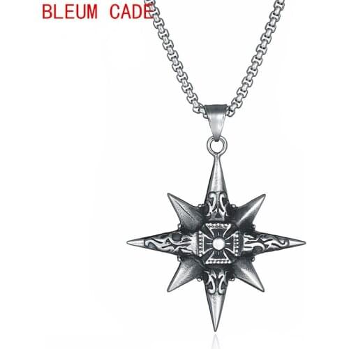 Mens Retro Ethnic Stainless Steel Stais Punk Cross Pendants Necklaces High Quality Fashion Jewelry