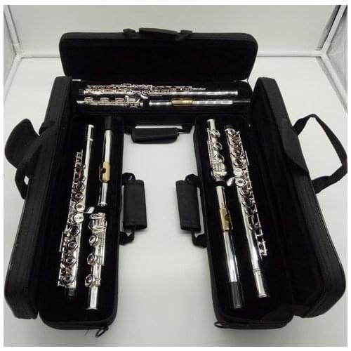 Music Fancier Club Professional Flute 322 Silver Plated Flute Gold Plated Lip Plate B Leg Open Close Holes 17 E Key