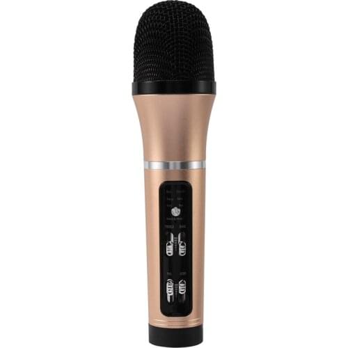Musical Microphone Portable Mic Singing Karaoke Machine Handheld Speaker for Home Party Indoor KTV Birthday Golden
