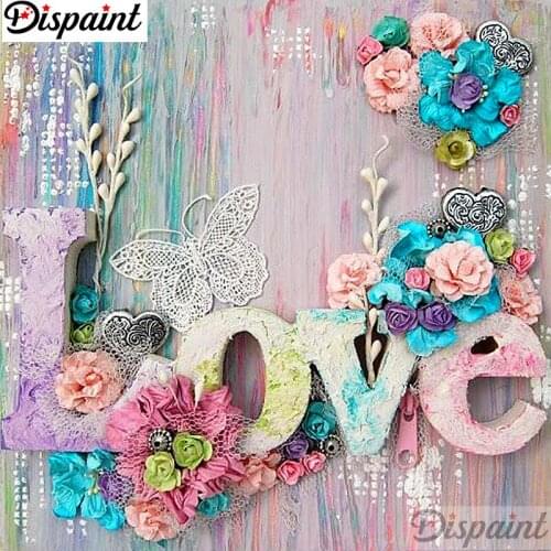 Dispaint Full Square/Round Drill 5D DIY Diamond Painting "Flower Love scenery" 3D Embroidery Cross Stitch 5D Home Decor A12877