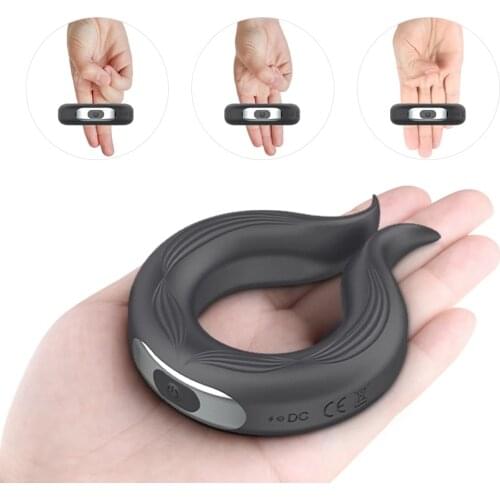 Wholesale Silicone Vibrating Ring Penis Vibrator Massager Delay Ejaculation Mini Bullet Vibrator Erection Cock Lock Ring Sex Toy