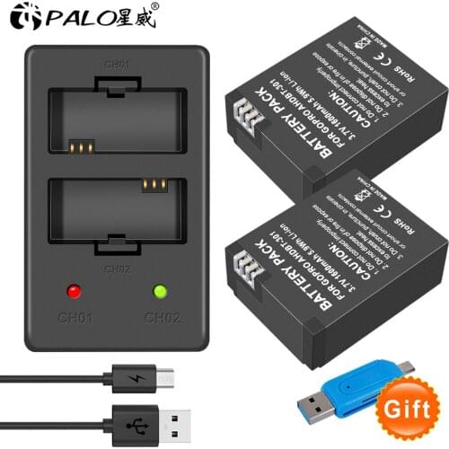 Original WEIHE For GoPro Hero3 Hero3+ hero 3 hero 3+ battery +LED dual charger for go pro AHDBT-301 action camera accessory