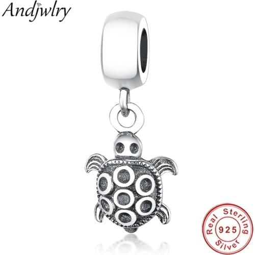Authentic 925 Sterling Silver Charm Animal Tortoise Dangle Charm Fit Pandora Charms Bracelet Original Silver 925 DIY Jewelry