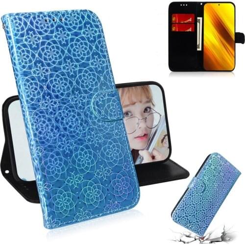 Flower PU Leather Case for POCO X3 Pro Case POCO F3 M3 Flip Wallet Card straps Cover For POCO M3 X3 NFC POCO F2 Pro