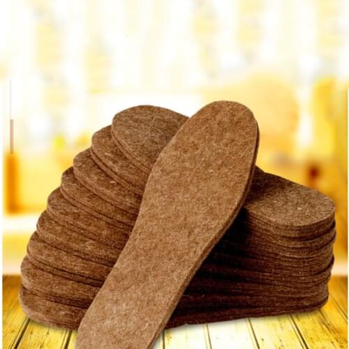 Unisex Cotton Pads Wool felt 1 pair Winter thick soft warm plush breathable men and women Sweat-Absorbant insoles for shoes