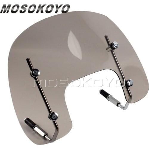 Motorbike Smoke Windshield Scooter Windscreen Wind Deflector Screen for Vespa S 125 Bolt On Mounting Bracket