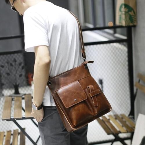 Vintage Crazy Horse PU Leather Men Bags Hot Sale Male Messenger Bag Man Fashion Crossbody Shoulder Bag Mens Travel New 2017 Bag