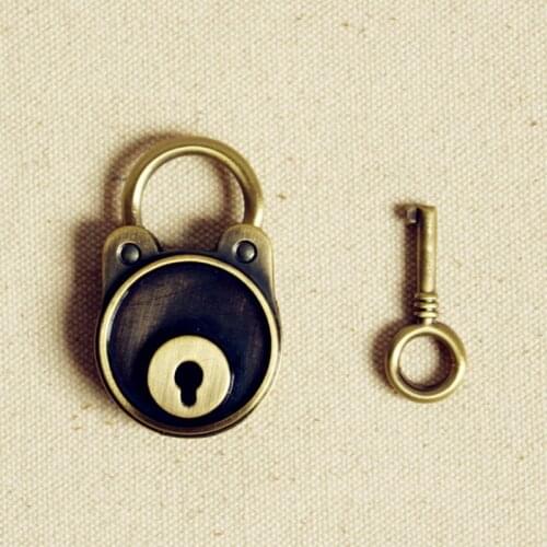 Vintage bear diary lock cute bronze antique padlocks suitcase table cabinets bag keypad door lock with keys