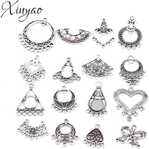 XINYAO 20pcs/lot Fashion Ancient silver Color Earring Charm Pendants Jewelry Making Findings DIY Charms Handmade Necklace Gift