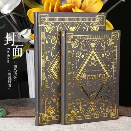 Free shipping thickened A5B5 large bronzing hard surface diary notebook creative retro thickened notebook student stationery